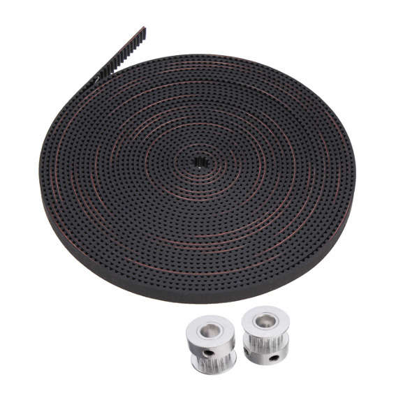 5M 2GT-6mm Rubber Opening Belt+2Pcs 8mm 2GT-20 Teeth Timing Wheel