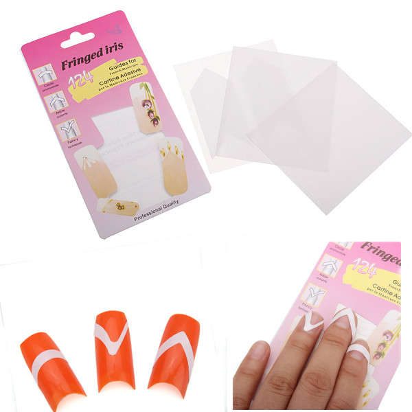12Pcs Strip French Nail Art Extension Forms Guide Sticker