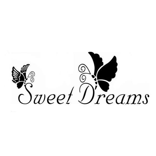 22*72cm Sweet Dreams Butterfly PVC Quote Wall Sticker Wallpaper ZY8136
