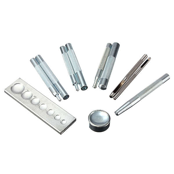 11pcs Craft Tool Die Punch Snap Rivet Setter Kit For DIY Leathercraft