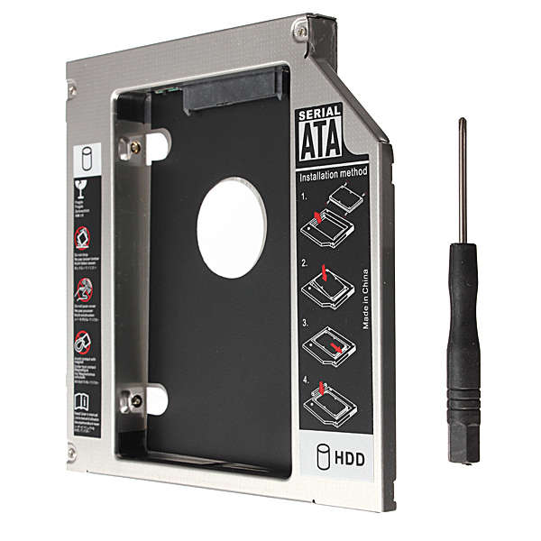 Aluminum Universal SATA 2nd HDD Caddy 12.7 mm Case Hard Drive Enclosure - LOCAL STOCK