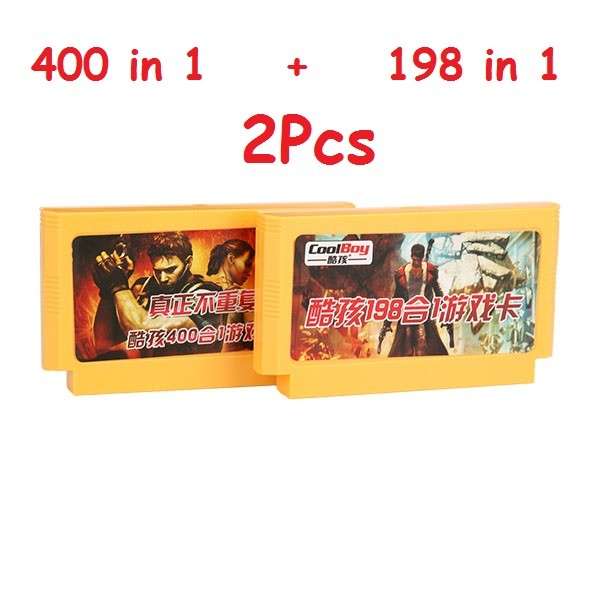 400 in 1 + 198 in 1 2pcs 8 Bit FC NES Game Cartridge Classical Game Cards