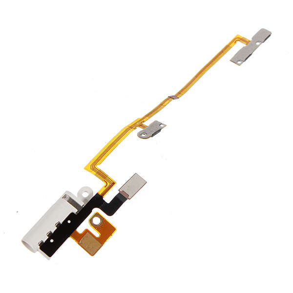 White Headphone Audio Jack Power Volume Flex Cable For iPod Nano 6