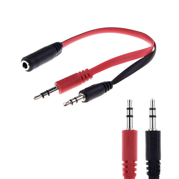 3.5mm AUX Audio Mic Splitter Cable Earphone Headphone Adapter 1 Female To 2 Male