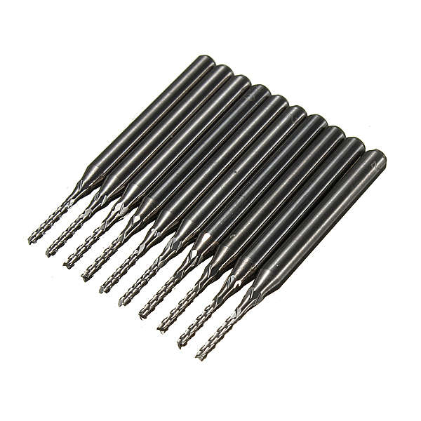 10pcs 1.2mm PCB End Mill Engraving Bits Cemented Carbide CNC Cutting Drills