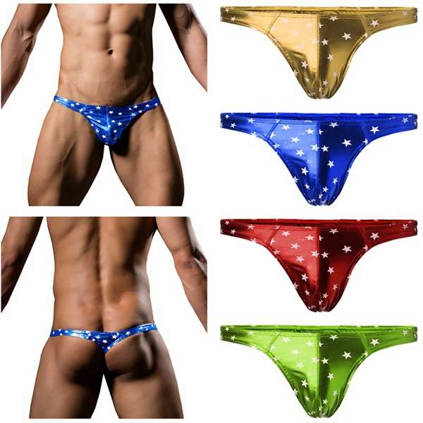 Sexy Stars Pattern Thongs Mens Fashion Casual Briefs Underpants