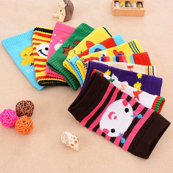 5Pairs of Baby Infant Safety Crawling Short Knee Socks Cartoon Pads Leg Protect