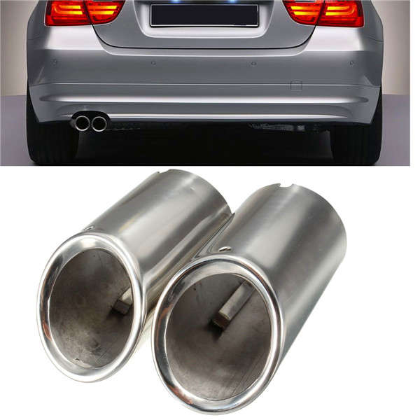 2Pcs Muffler Exhaust Tail Pipe Tip Chrome for BMW E90 E92 325 3 Series 06-10