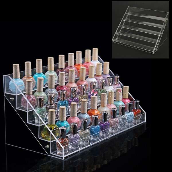 30.7 CM 5 Tiers Acrylic Nail Polish Display Stand Cosmetic Organizer
