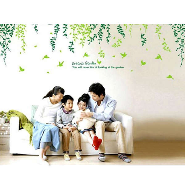 Green Tree Wall Paster House Garden Removable Background Wall Sticker