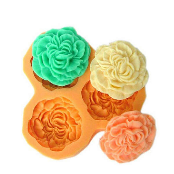3D Silicone 3 Rose Flowers Fondant Cake Chocolate Mold Mould DIY Cake Decoration