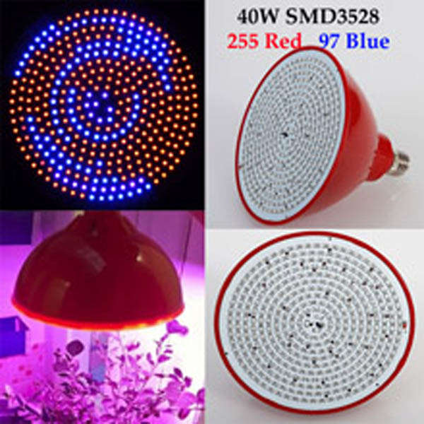 40W E27 255 Red 97 Blue Garden Plant Growth LED Bulb Greenhouse Plant Seedling