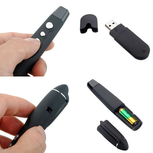 2 in 1 Red Laser Pointer Teach Pen USB Wireless Remote