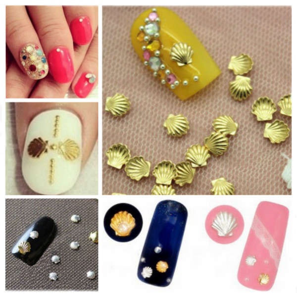 3mm Sliver Gold Shell Shape 3D Nail Art Decoration