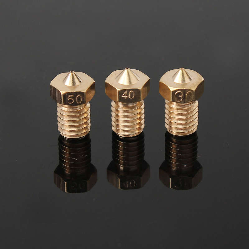 1 Pc M6 Threaded Copper Nozzle 0.3/0.4/0.5MM For 1.75mm Supplies 3D Printer