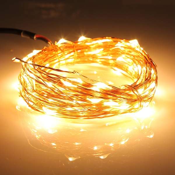 10M 100 LED Remote Control Copper Wire Fairy String Light for Xmas Party Decor