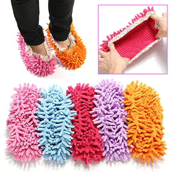 Chenille Cleaning Mop Shoe Lazy Floor Mop Shoe Single Piece