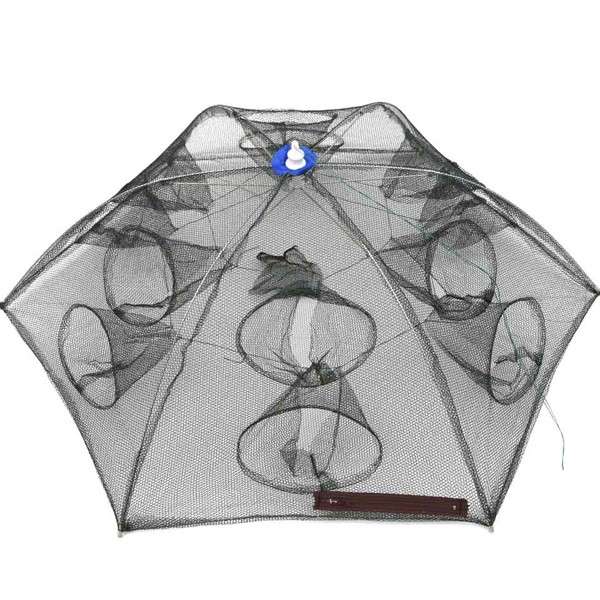 12 Holes  Square Foldable Fishing Trap Cast Net Nylon Stainless Closed Shrimp N