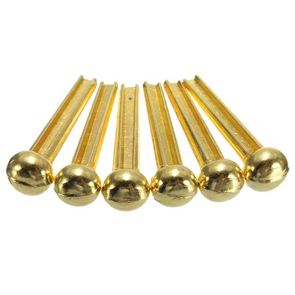 6pcs Brass Bridge Pins for Acoustic Guitar Golden Accessories