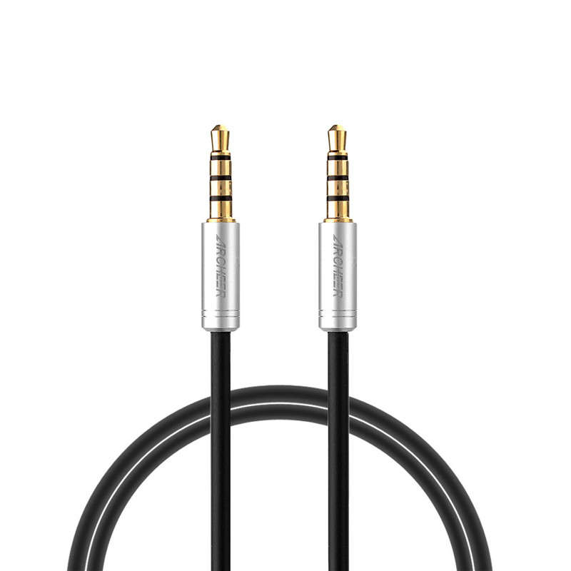ARCHEER 3.5mm Stereo 4-Pole Male to Male Extension Cord AV Audio Cable For iPho