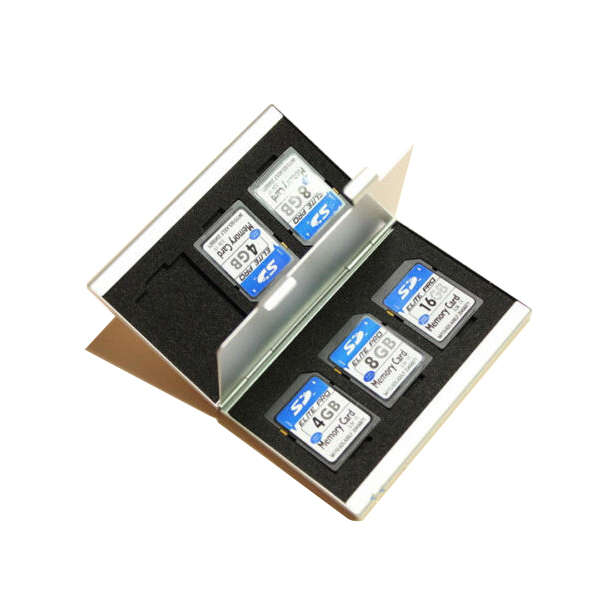 6 Slots Aluminum Storage Box SD/SDHC/SDXC/MMC Memory Card Case Holder Protector