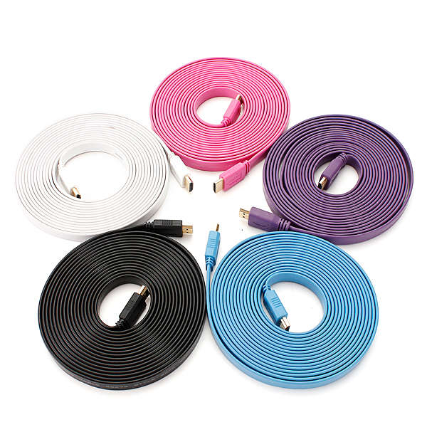 5M V1.4 Flat HDMI Cable For BLURAY 3D DVD PS3 HDTV XBOX 360