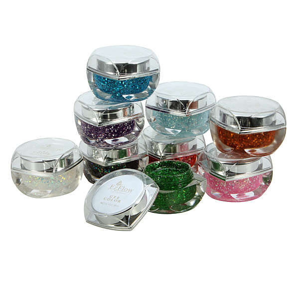 9 Color Glitter Sequins Acrylic UV Gel Nail Art Decorations