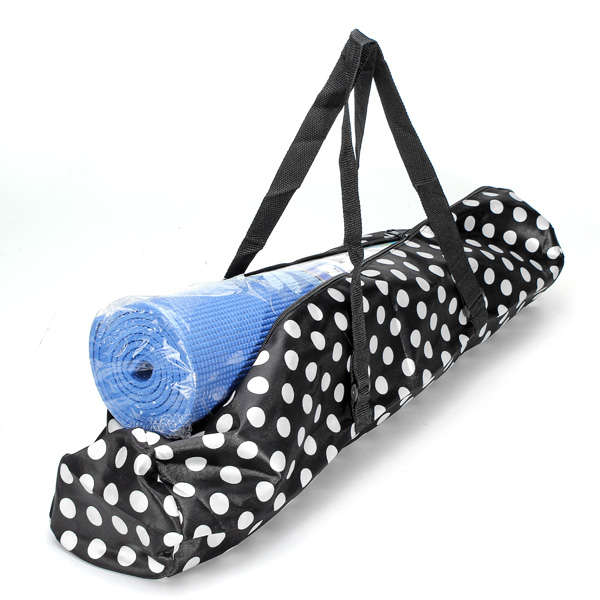 Black White Dot Portable Yoga Mat Bag Waterproof Backpack