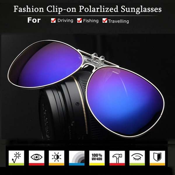 Polarized Sunglasses Clip Sun Glasses Driving Night Vision Lens