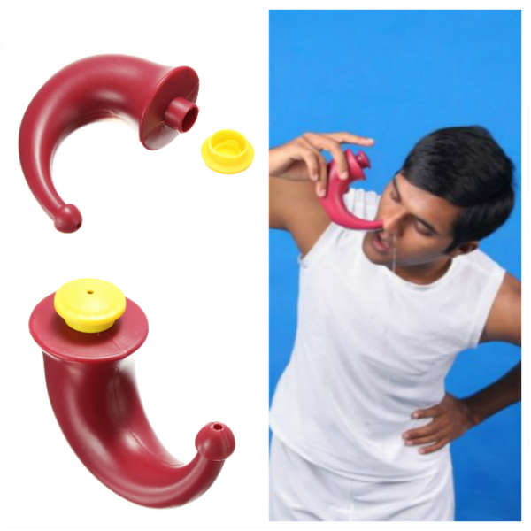 Yoga Neti Pot Nasal Rinsing Nose Wash Irrigation Red Horn Cleanser
