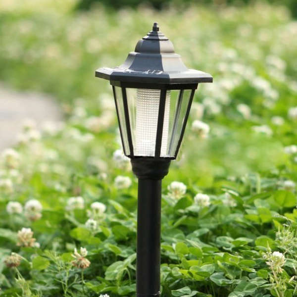 Solar Powered Hex Head Lamp LED Lawn Garden Lamp Light Landscape Light