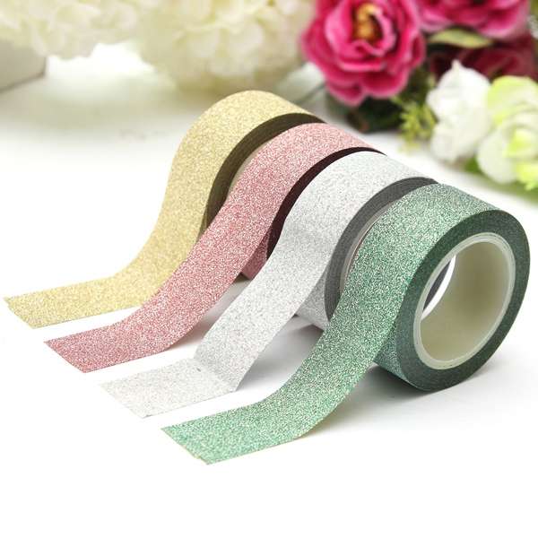 5M Glitter Washi Paper Tape  Scrapbook Decorating Adhesive Paper Tape