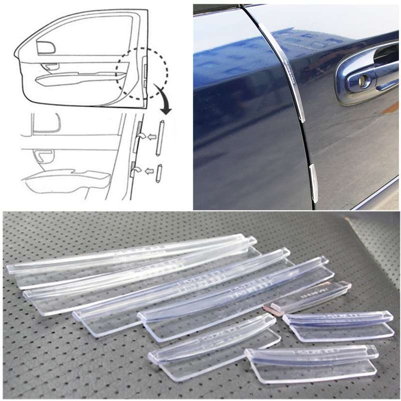 8pcs Clear Car Scratch Strip Protection Protectors Door Edge Guards Trim Molding