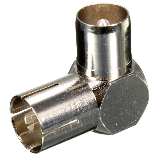 90 Degree Right Aerial Angled TV Cable Connector Male Coax Plug To Female Socket
