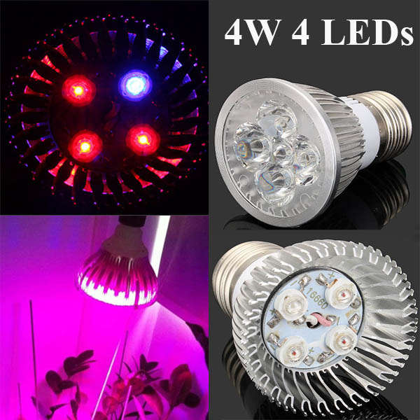 4W E27 3 Red 1 Blue Garden Plant Grow LED Bulb Greenhouse Plant Seedling Growth