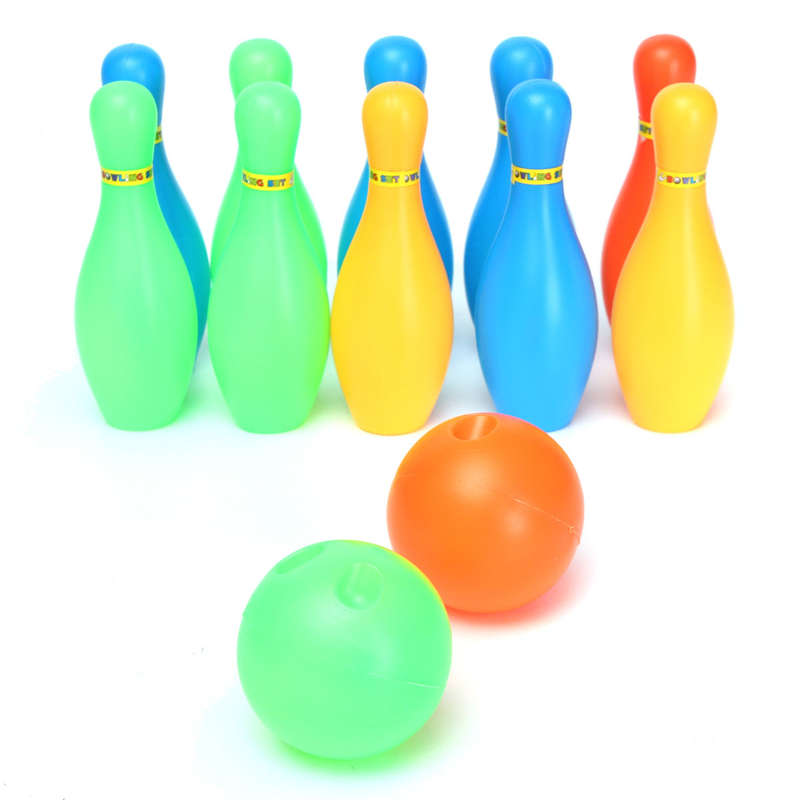 10pcs Set Child Baby Girl Boy Toddler Funny Colorful Bowling Game Toy Two Balls