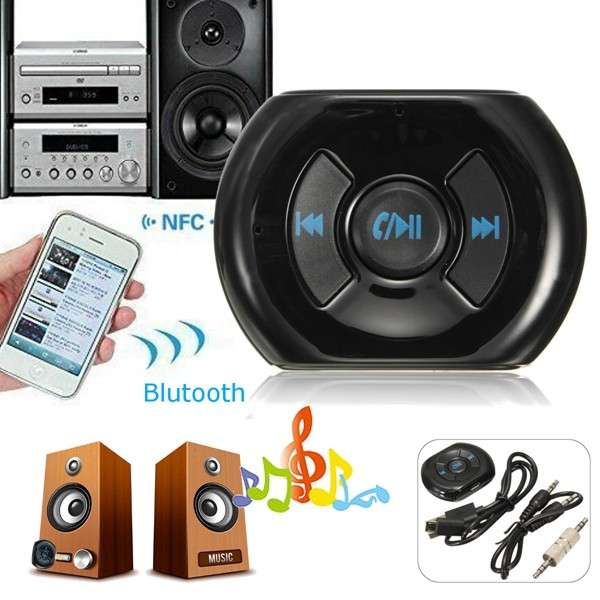 Wireless Bluetooth 3.5mm AUX Audio Stereo Music Speaker Mic Car Receiver Adapter