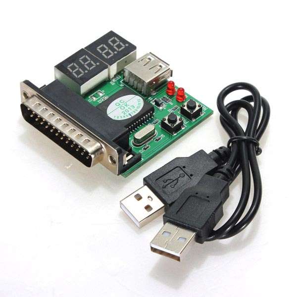4-Bit PC Analyzer Diagnostic Motherboard LPT Tester USB Post Test Card For Lapt