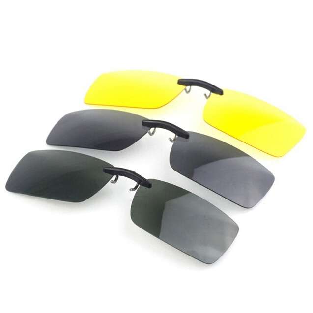 Polarized Clip On Sunglasses Night Vision Clip Driver Glasses Lens