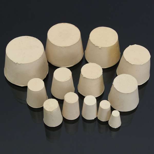 Flask Test Tube Solid WhiteTapered Rubber Stopper Plug Bung Laboratory Sealing