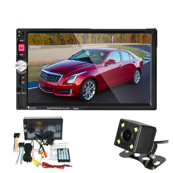7 inch Touch Screen 2Din Car Radio FM AUX Player Bluetooth USB TF + Car Rear Ca
