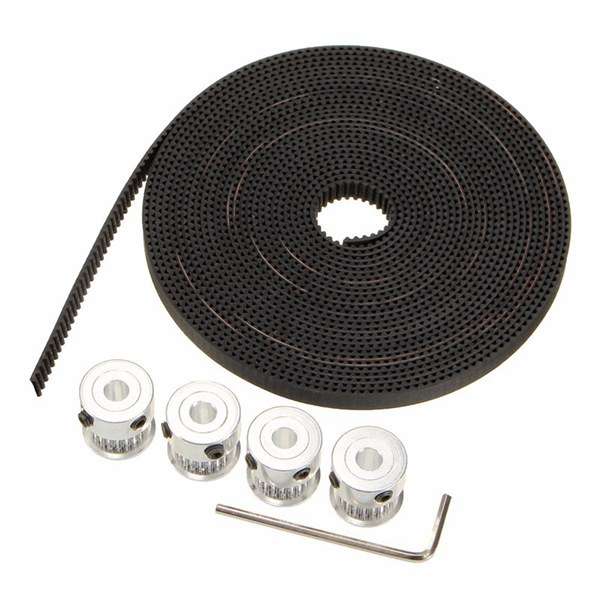 GT2 Aluminium Timing Pulley 20 Teeth M4 Screw 5M Belt For RepRap 3D Printer Pru