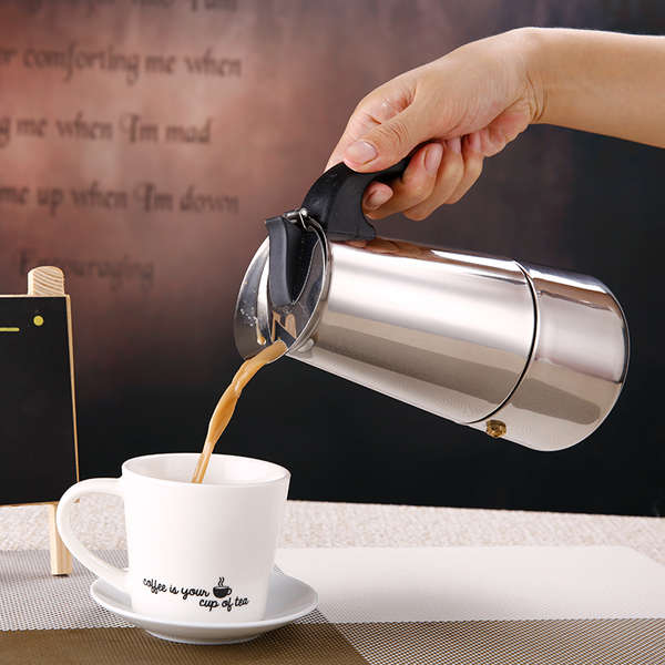 4 Cup 200ml Stainless Steel Moka Espresso Latte Percolator Stove Top Coffee Mak