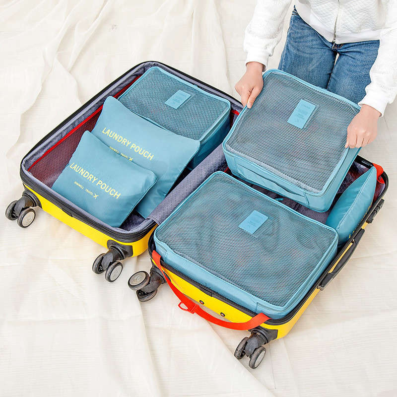 6Pcs Waterproof Travel Storage Bags Packing Cube Clothes Pouch Luggage Organizer