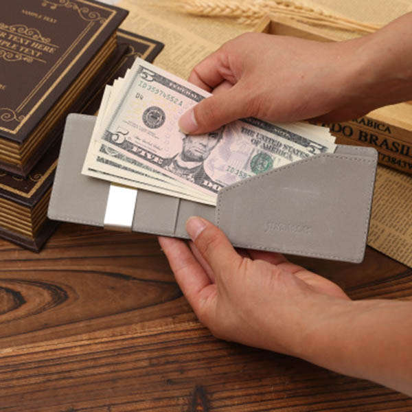 Creative Money Clip Men PU Purse Slight Colorful Wallet