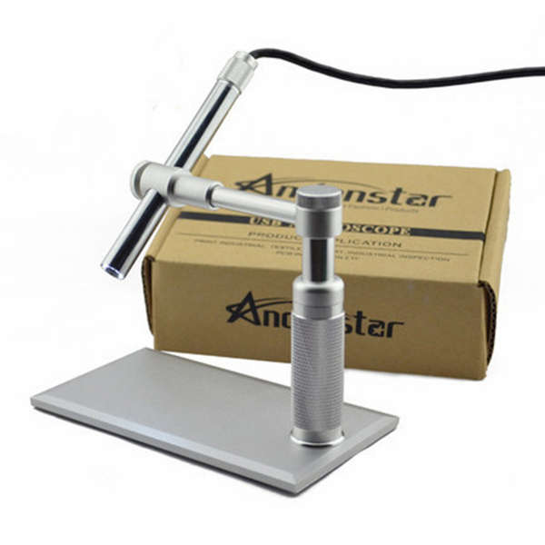 Andonstar 500X 8LED HD Real 2MP USB Digital Microscope Magnifier Metal Stand Ba