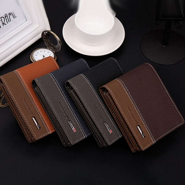 Mens Leather Bifold ID Card Holder Money Wallet Purse Clutch