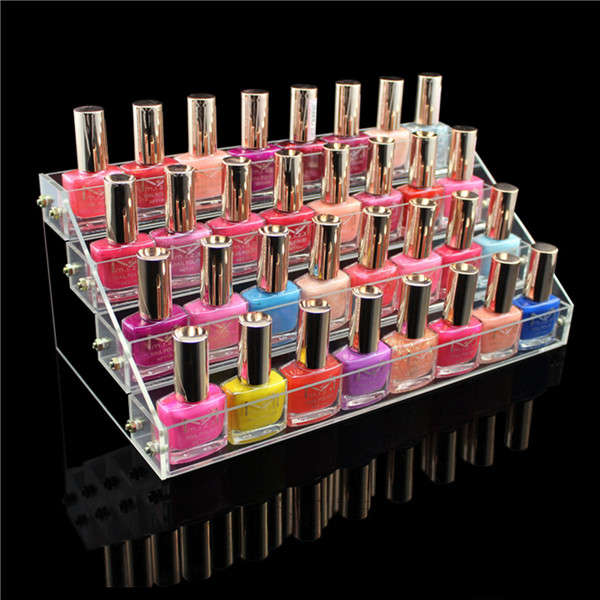 4 Tier Acrylic Nail Polish Display Stand Large Cosmetic Rack Organizer Wall