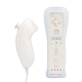 Memwah Wii Remote PLUS Controller + Nunchuk Set in White for Wii / Wii U / Wii-U