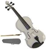 Grace 1/16 Size White Violin for Beginners, Students with Case and Bow, Free Rosin and Extra Set of